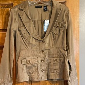 New York & company khaki jacket blazer size 6 NWT tan fall coat